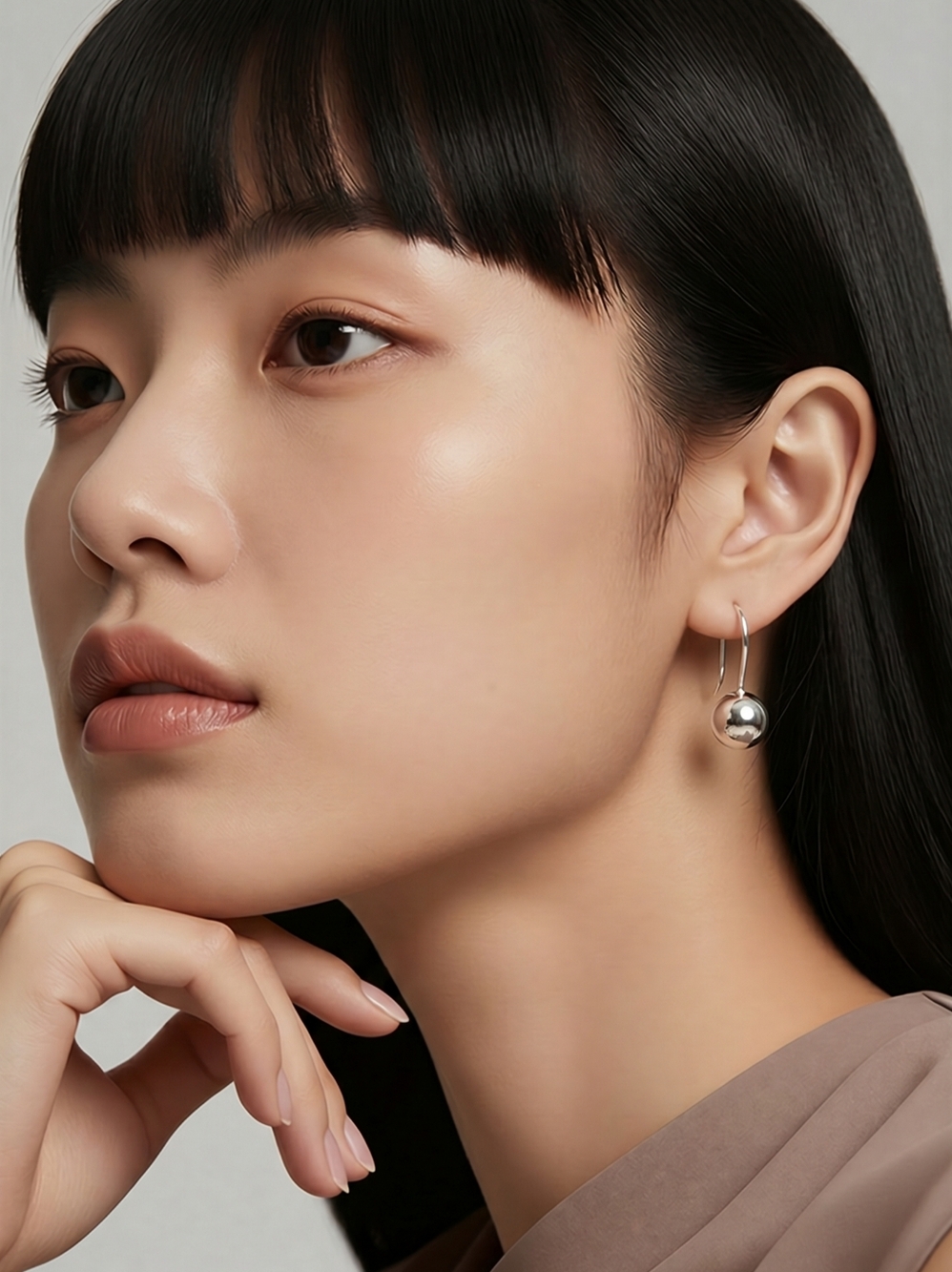 Sterling Silver ball bead drop earrings 🆕